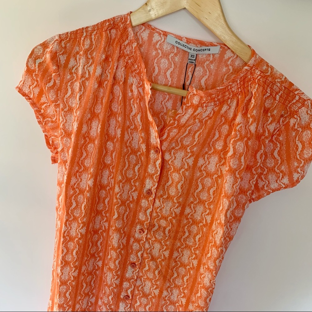 NWT Collective Concepts Coral Button Down Dress